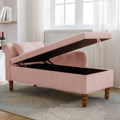 Chaise Lounge With Storage & Pillow
