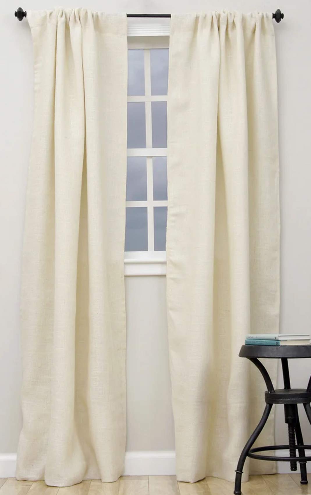 Burlap Lined Curtain Panel 42 x 96 Inch