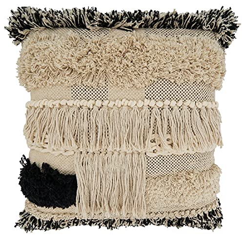Tufted Fringe Cotton Decorative Throw Pillow