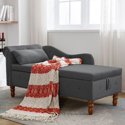 Chaise Lounge With Storage & Pillow