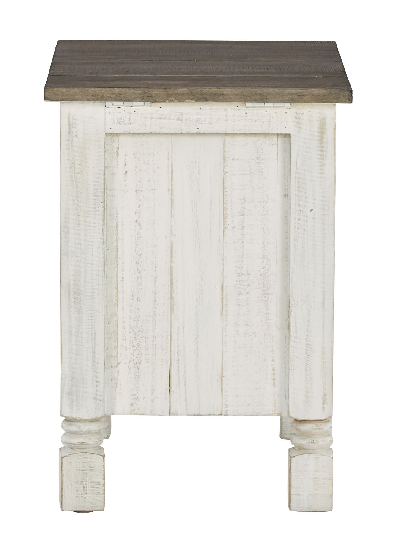 Chair Side End Table - White / Gray