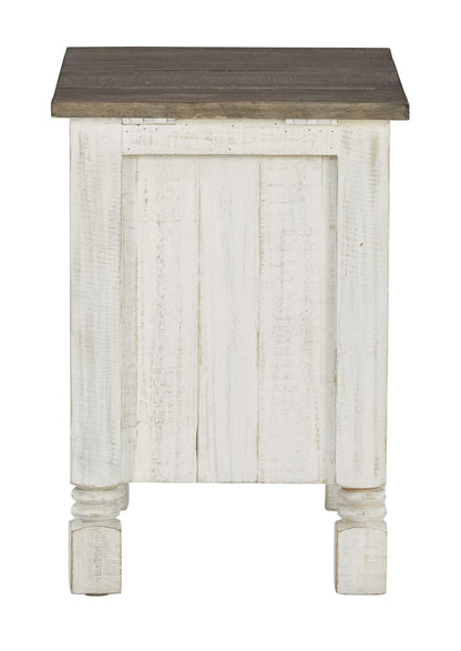 Chair Side End Table - White / Gray