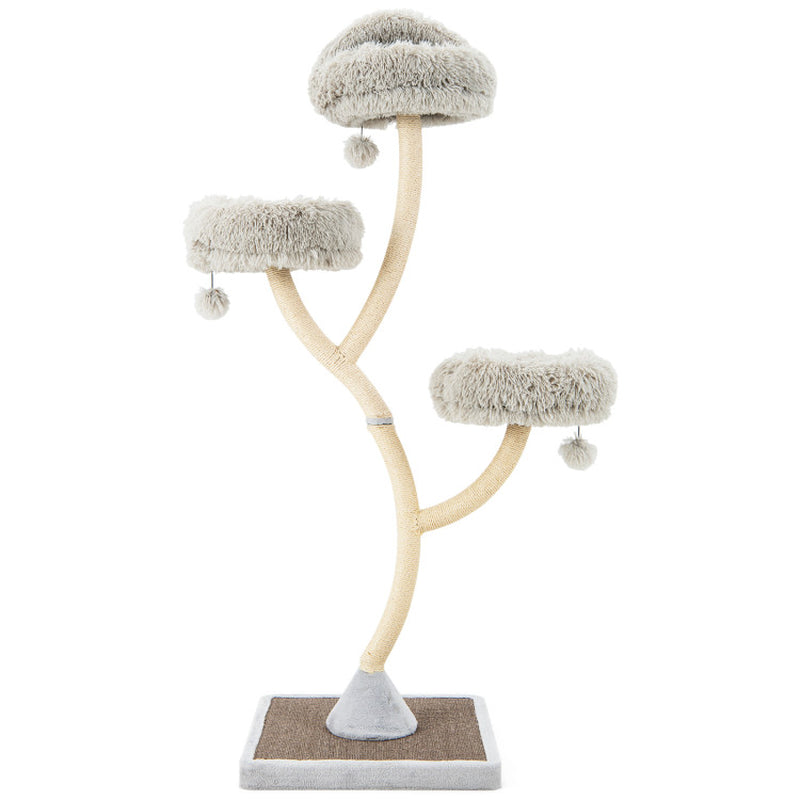 Tall Metal Cat Tower with Three Plush Perches - 70"