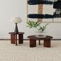 Two Piece Solid Wood Coffee and End Table Set Brown