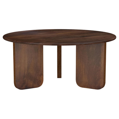 Two Piece Solid Wood Coffee and End Table Set Brown