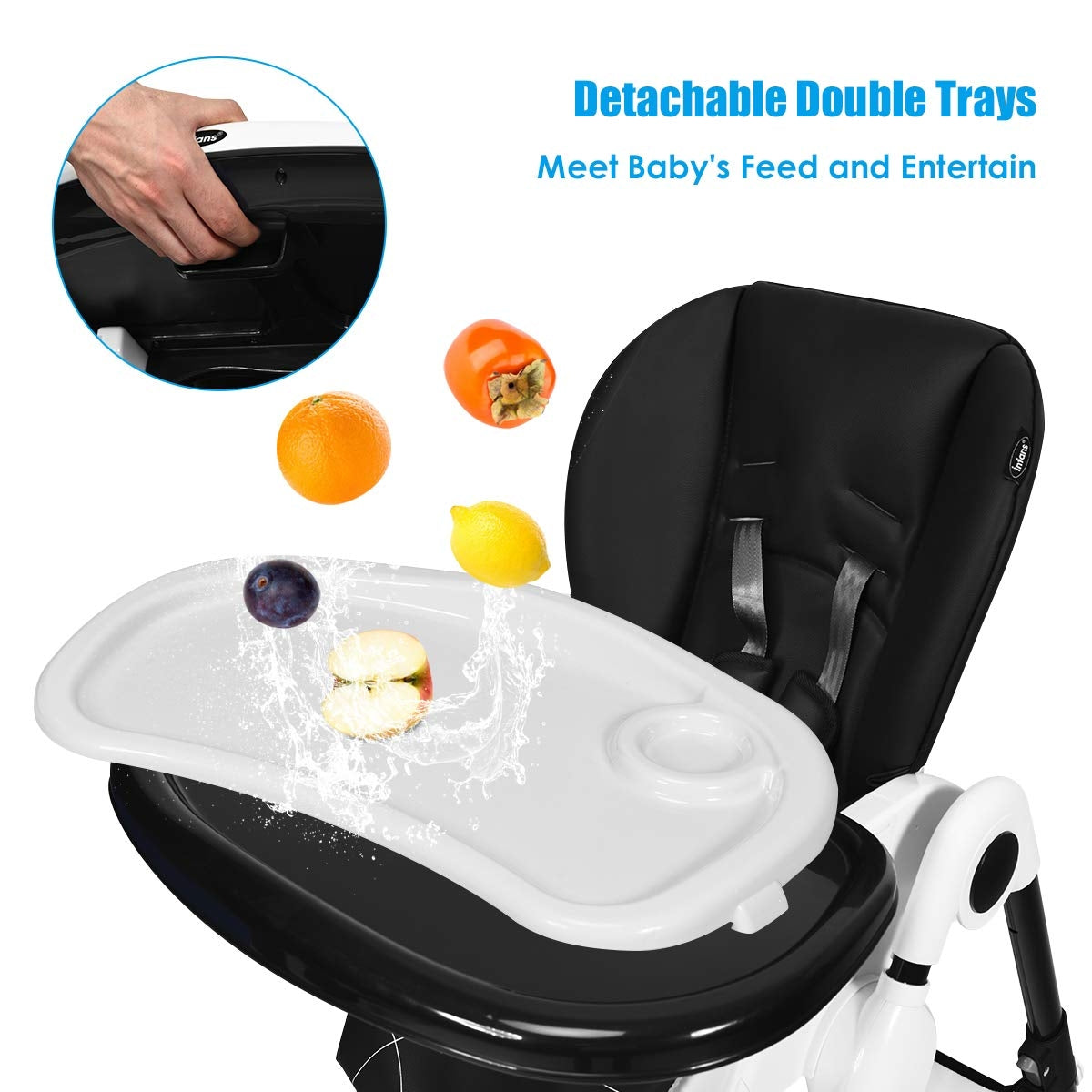 High Chair with Lockable Wheels