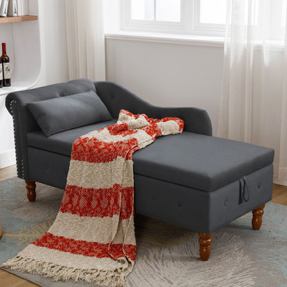 Chaise Lounge With Storage & Pillow
