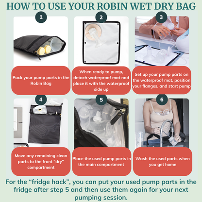 Wet Dry Bag for Breast Pump Parts