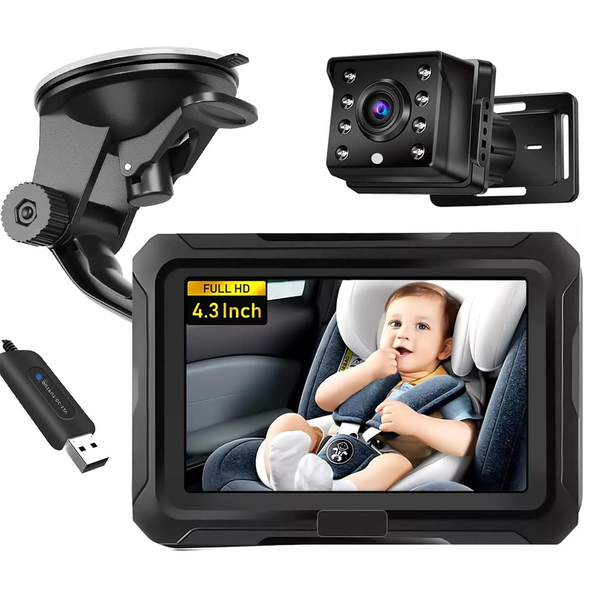 Car Baby Monitor with Mirror