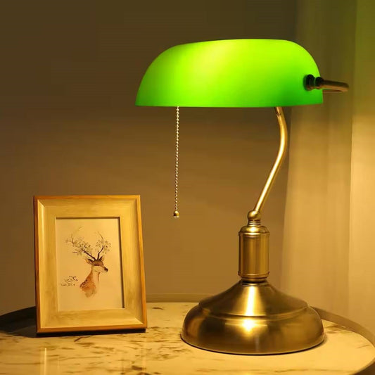 Antique Brass Bankers Lamp