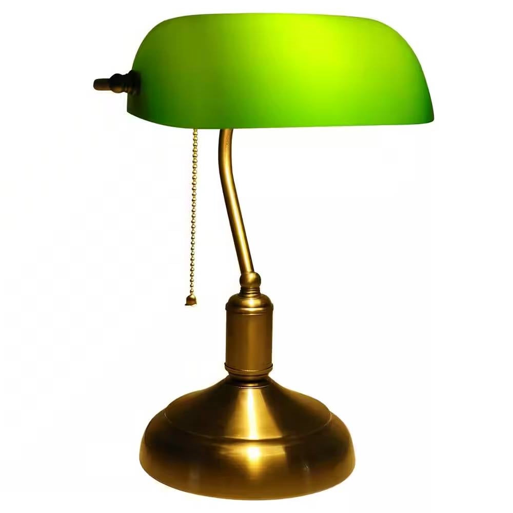 Antique Brass Bankers Lamp
