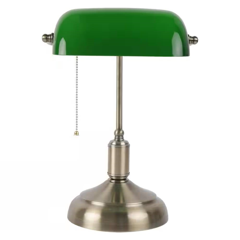 Antique Brass Bankers Lamp
