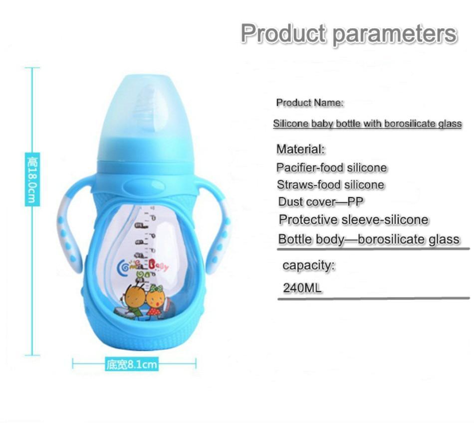 Infant Silicone Glass Feeding Bottle