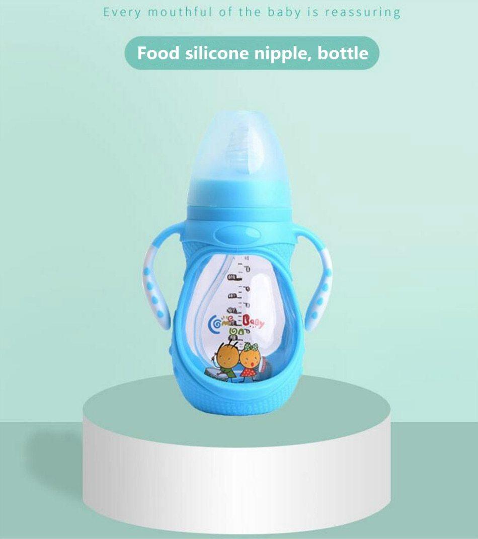 Infant Silicone Glass Feeding Bottle