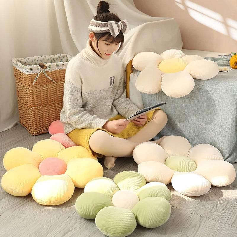 Stuffed Six Petal Sunflower Pillow