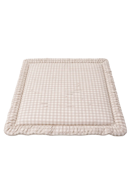 Padded Baby Play Mat - Beige Gingham