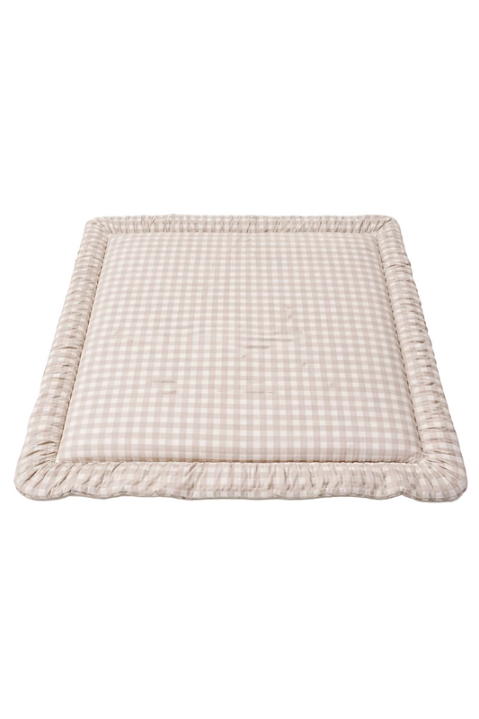 Padded Baby Play Mat - Beige Gingham