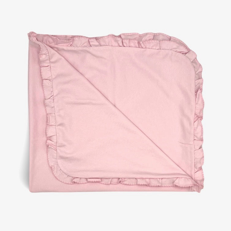 Pink Ruffle Blanket 100% Cotton