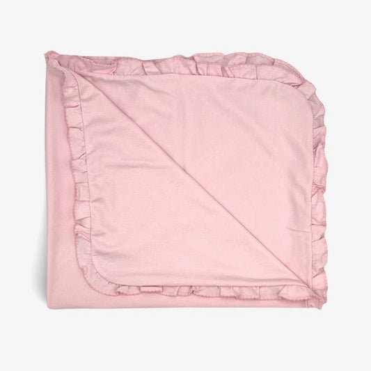 Pink Ruffle Blanket 100% Cotton