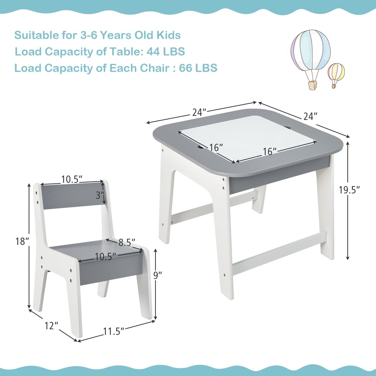 Kid's Table and Chairs Set