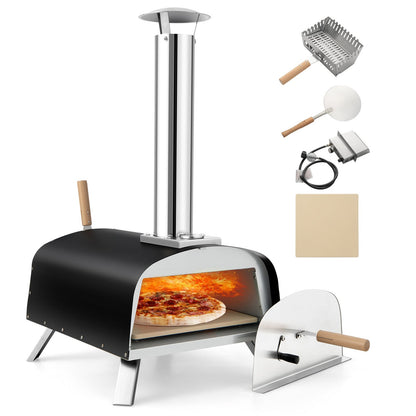 Portable Multi-Fuel Pizza Oven with Pizza Stone & Pizza Peel