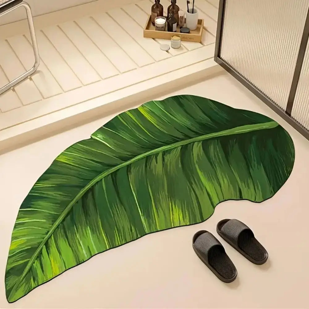 Green Shower Rug - Quick Dry Absorbent