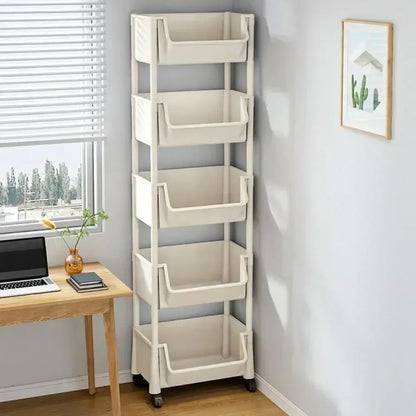 Plastic Storage Shelf Unit with Wheels