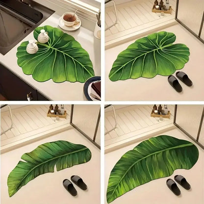 Green Shower Rug - Quick Dry Absorbent