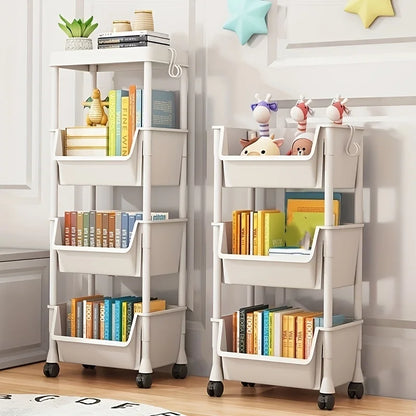 Plastic Storage Shelf Unit with Wheels