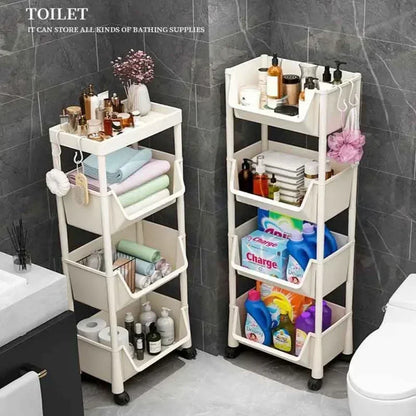 Plastic Storage Shelf Unit with Wheels