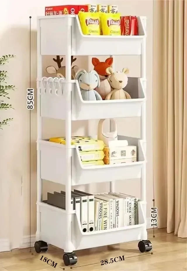 Plastic Storage Shelf Unit with Wheels