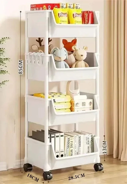 Plastic Storage Shelf Unit with Wheels
