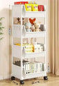 Plastic Storage Shelf Unit with Wheels