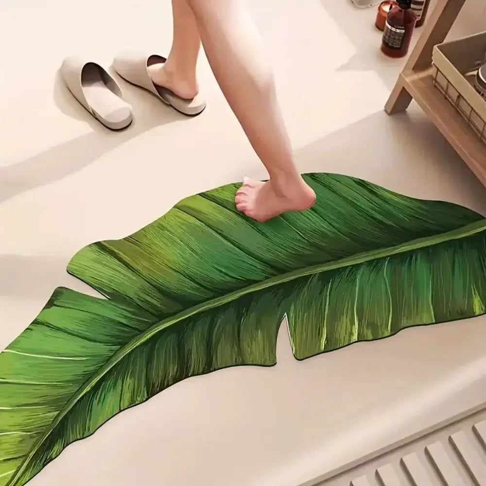 Green Shower Rug - Quick Dry Absorbent