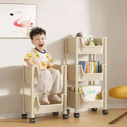 Plastic Storage Shelf Unit with Wheels