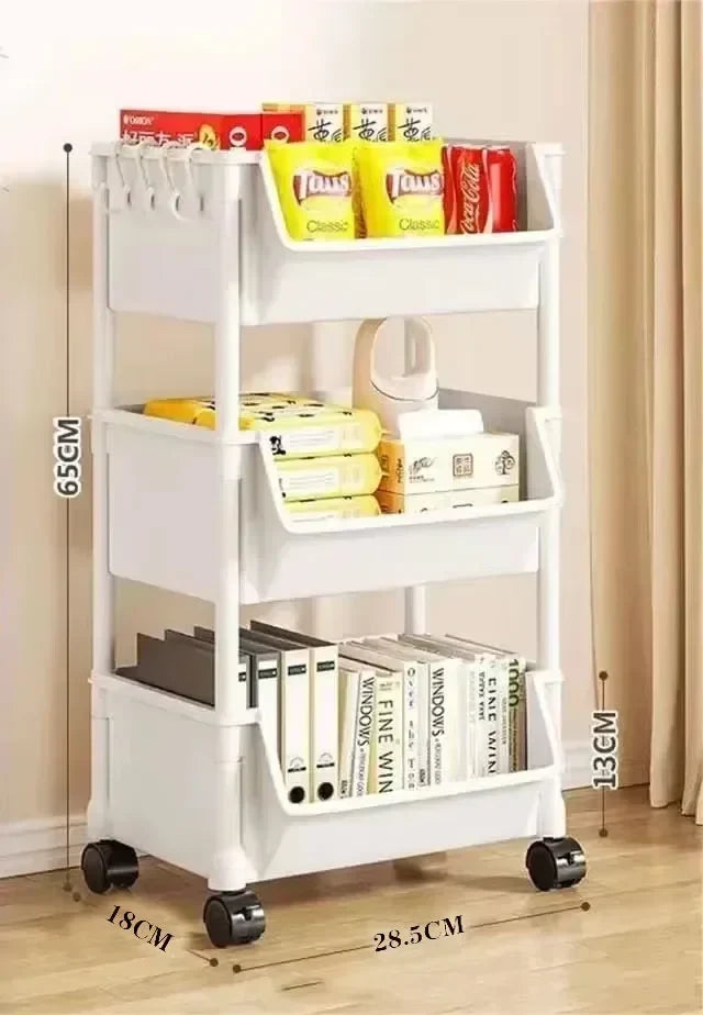 Plastic Storage Shelf Unit with Wheels