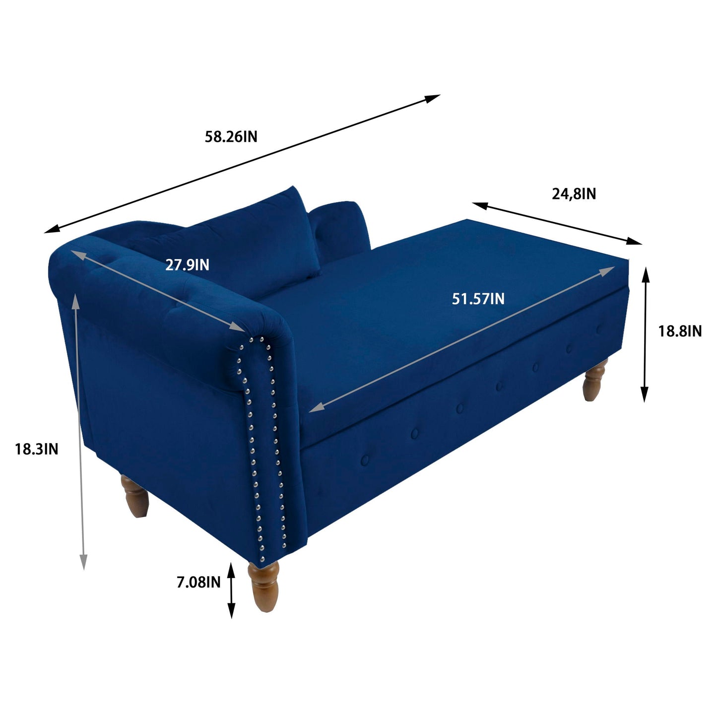 Chaise Lounge With Storage & Pillow