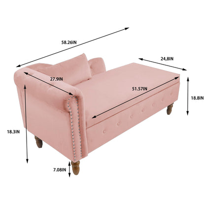 Chaise Lounge With Storage & Pillow