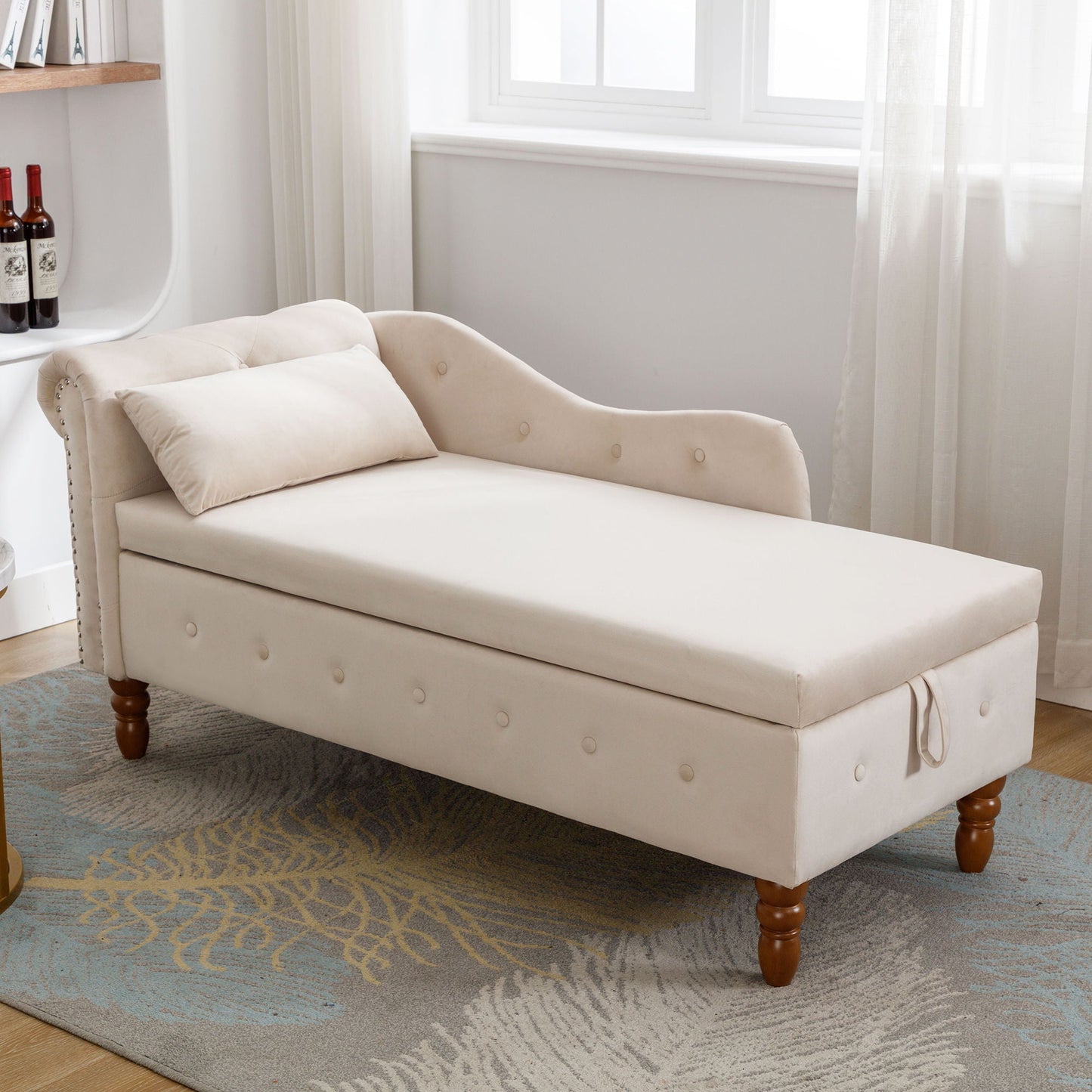 Chaise Lounge With Storage & Pillow