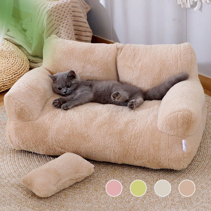 Luxury Plush Pet Sofa Bed with Pillow
