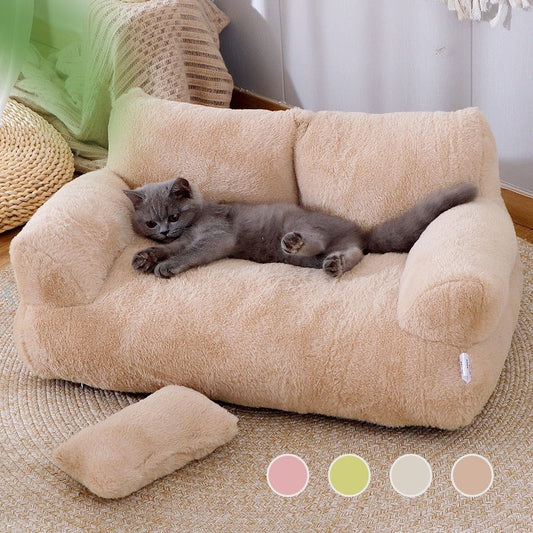 Luxury Plush Pet Sofa Bed with Pillow