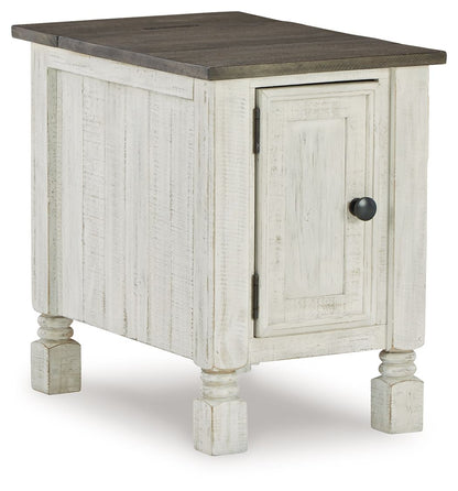 Chair Side End Table - White / Gray