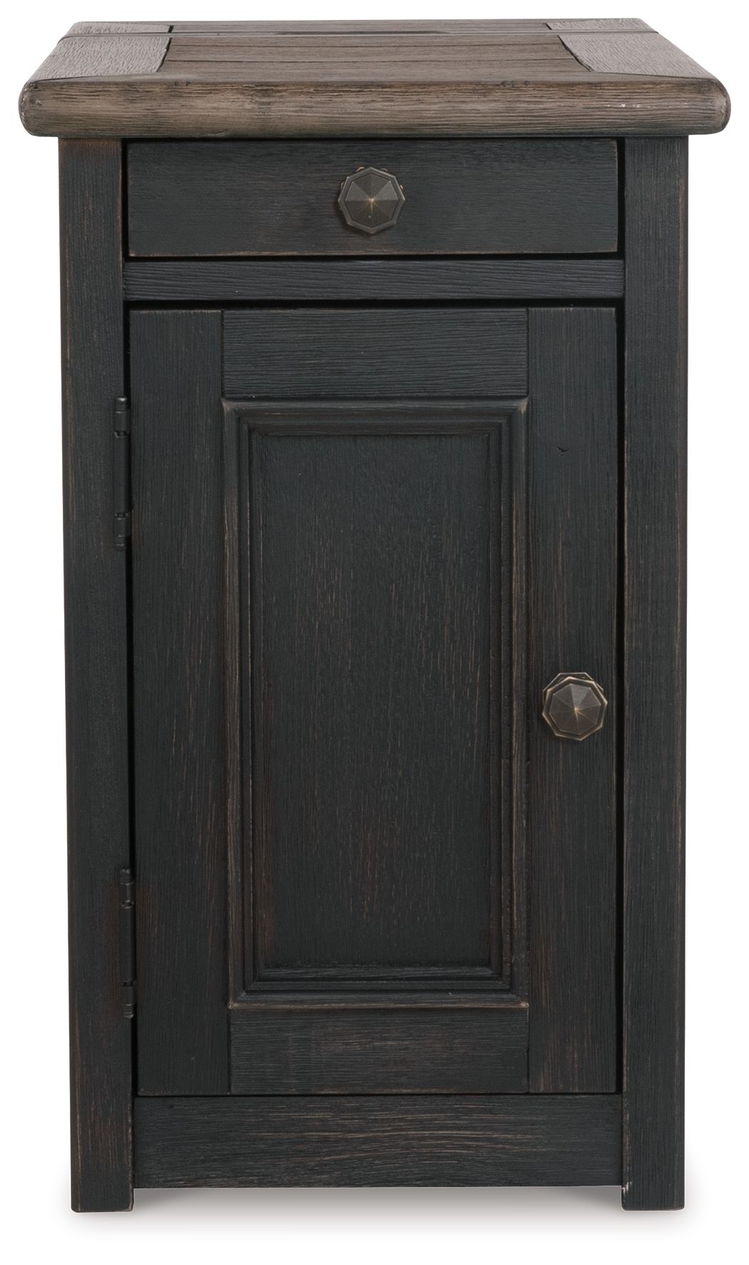 Chair Side End Table - Grayish Brown / Black