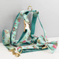 Blue Blossom Floral Dog Harness Set