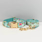 Blue Blossom Floral Dog Harness Set