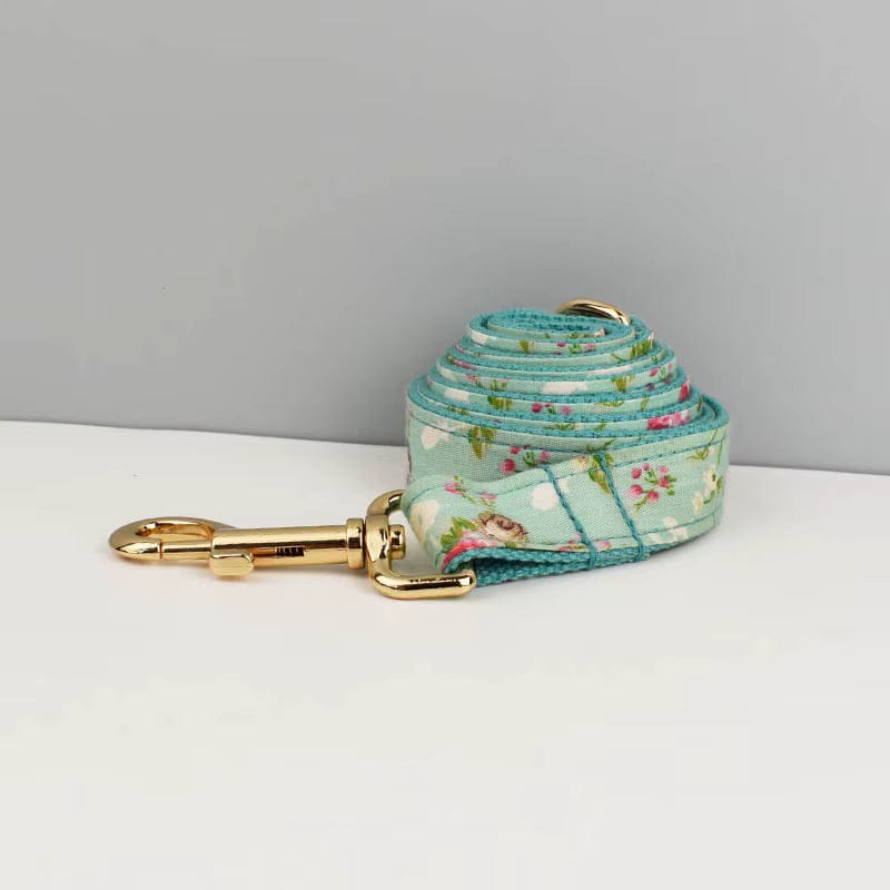 Blue Blossom Floral Dog Harness Set