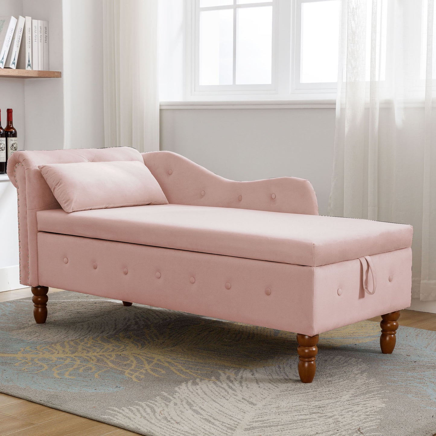 Chaise Lounge With Storage & Pillow