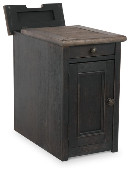 Chair Side End Table - Grayish Brown / Black