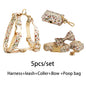 Soft Ivory Blossom Floral Dog Harness Set
