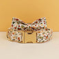 Soft Ivory Blossom Floral Dog Harness Set